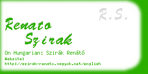 renato szirak business card
