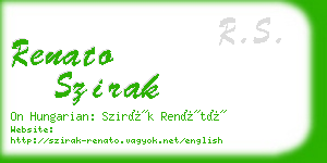 renato szirak business card